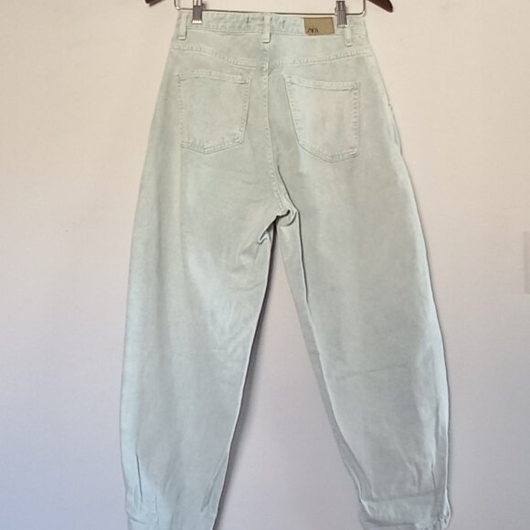 Zara light turquoise barrel fit jeans - Picture 10 of 12